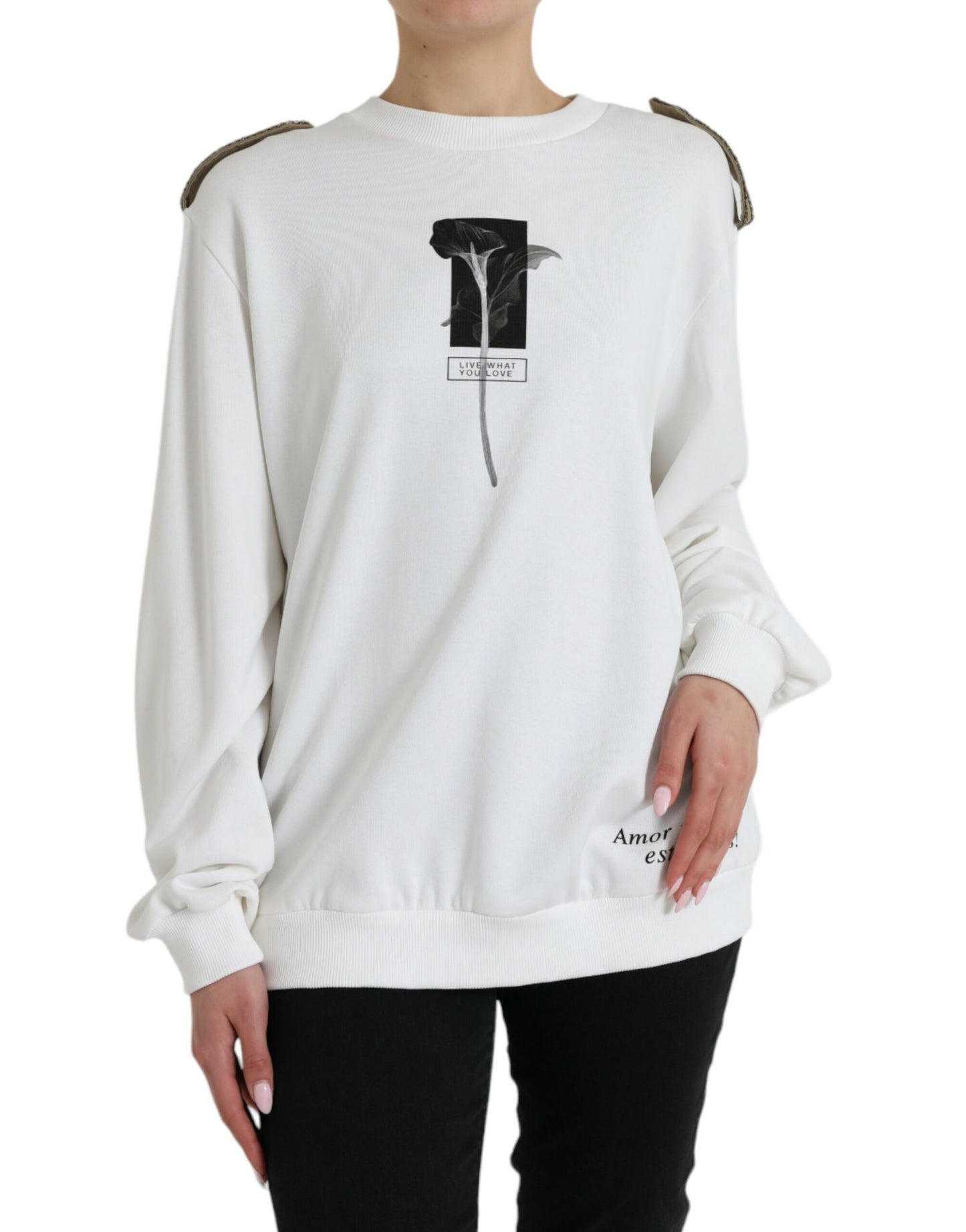 Dolce & Gabbana Maglione girocollo chic bianco e nero
