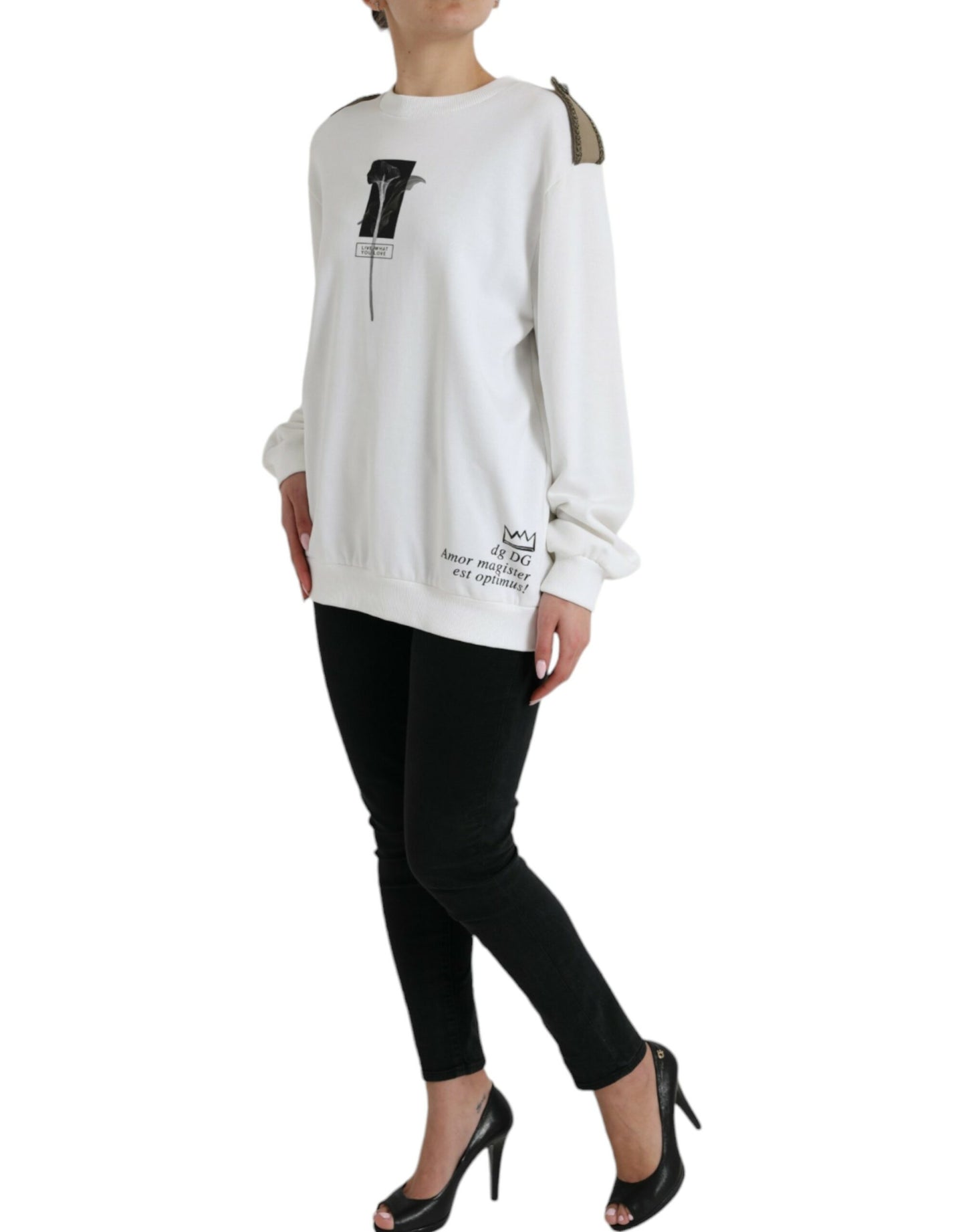 Dolce & Gabbana Maglione girocollo chic bianco e nero