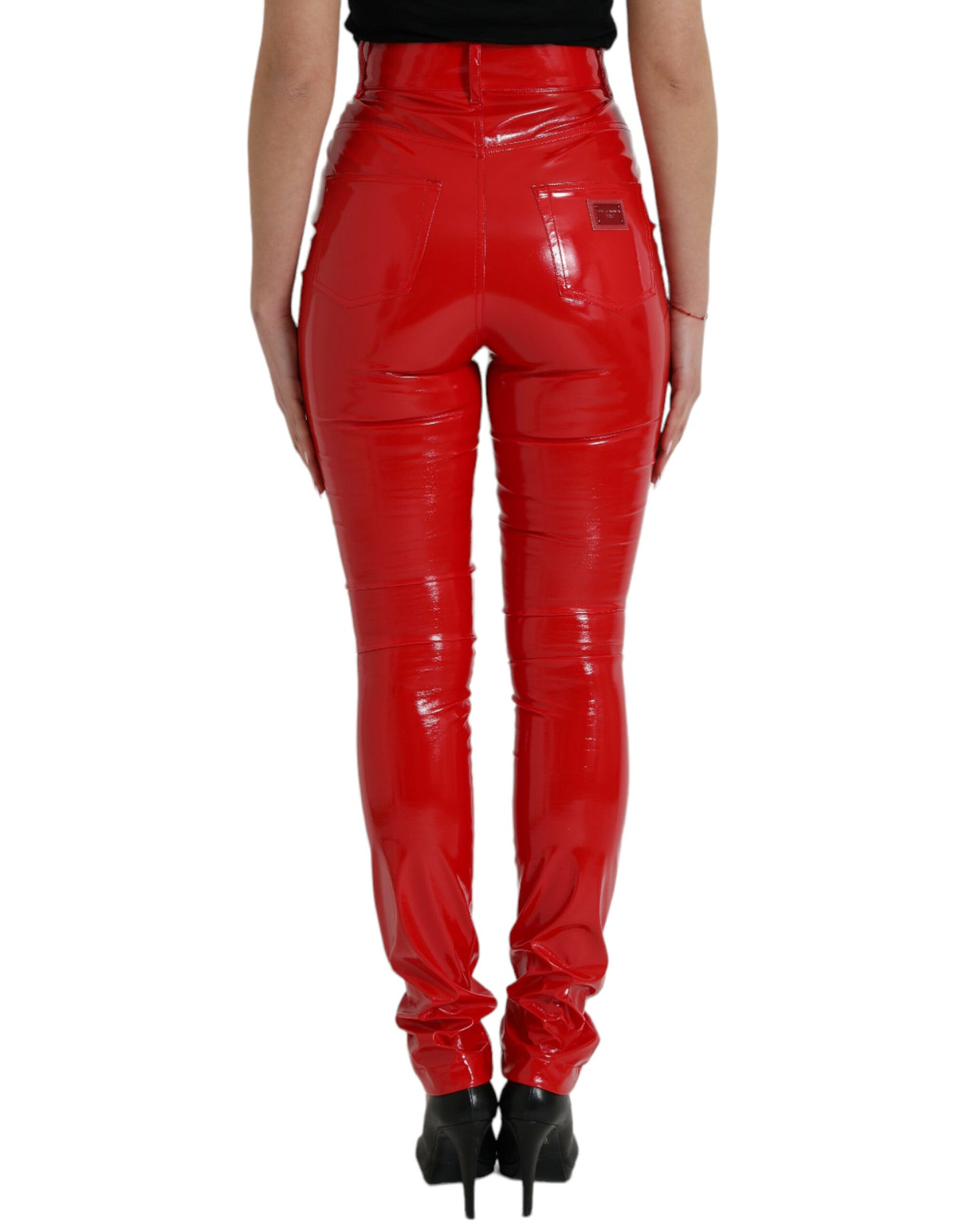 Pantaloni skinny a vita alta rossi chic Dolce & Gabbana