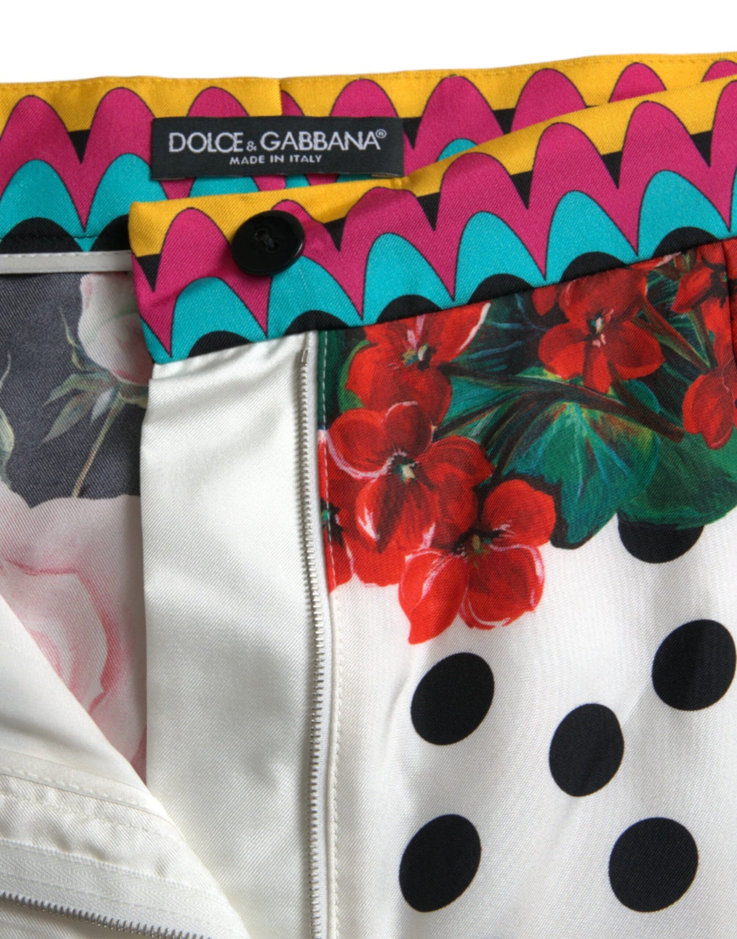 Dolce & Gabbana Разноцветные шелковые шорты с высокой талией