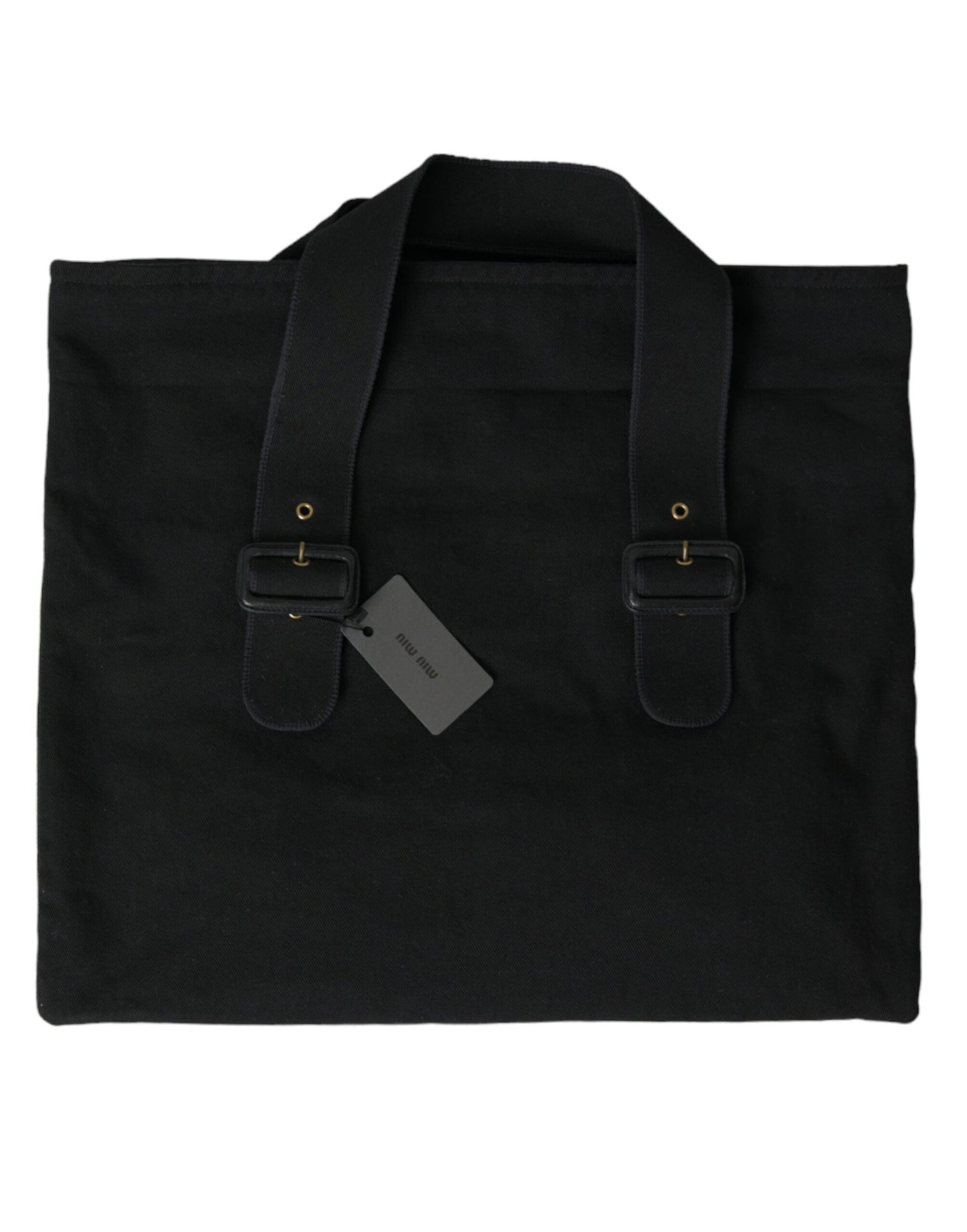 Tote Miu Miu Chic in denim nero per l'eleganza quotidiana