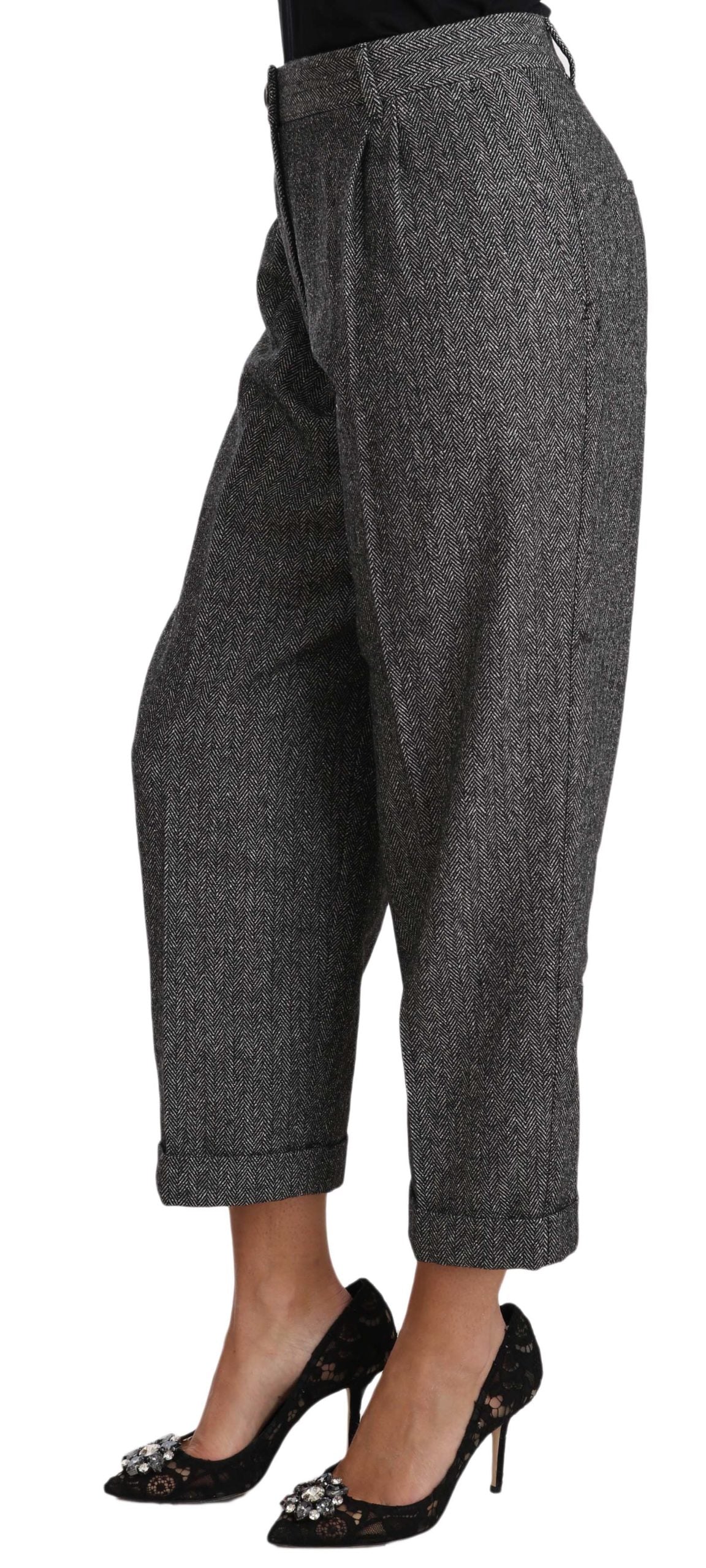 Pantaloni eleganti in misto lana grigio Dolce & Gabbana