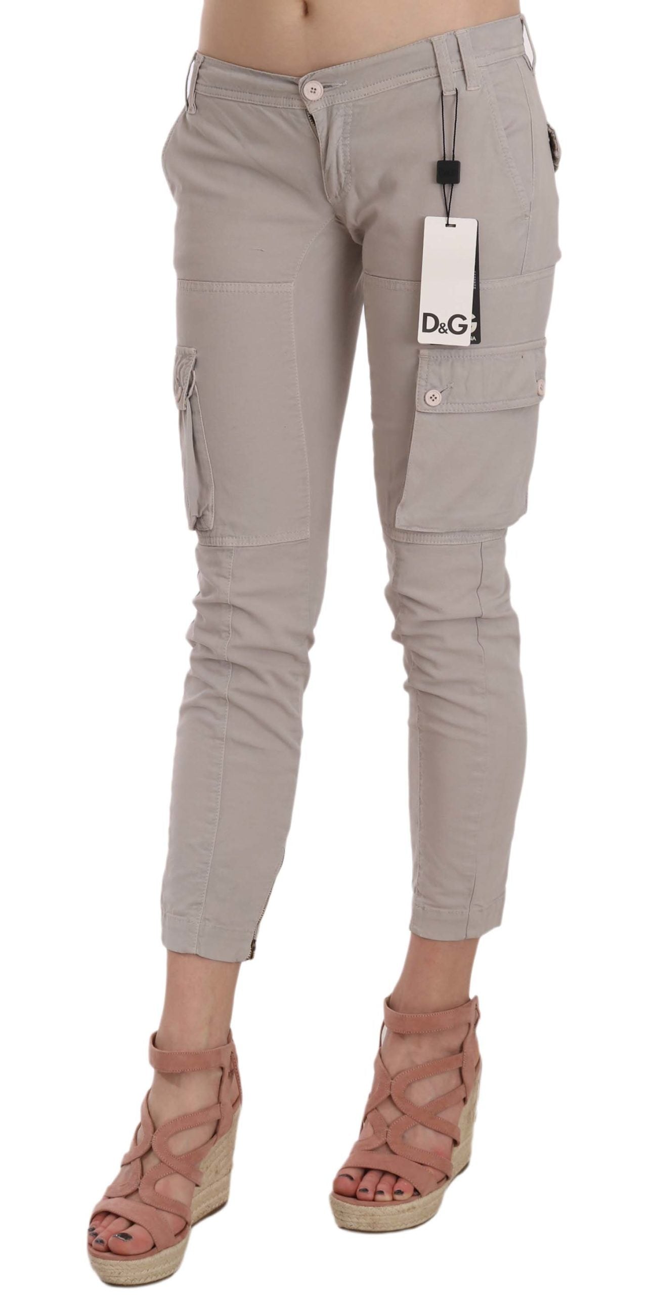 Pantaloni Dolce & Gabbana Chic in misto cotone color kaki