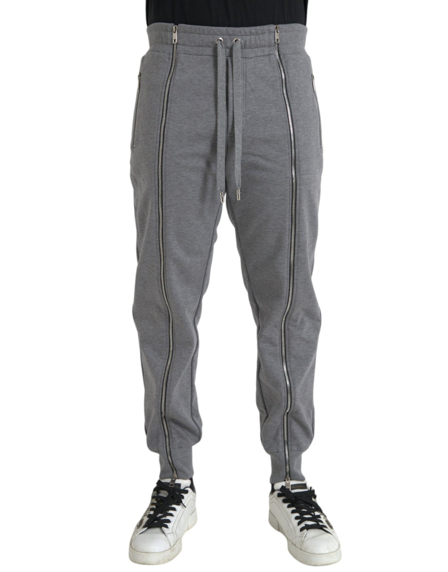 Серые хлопковые спортивные брюки Dolce & Gabbana Jogger скинни