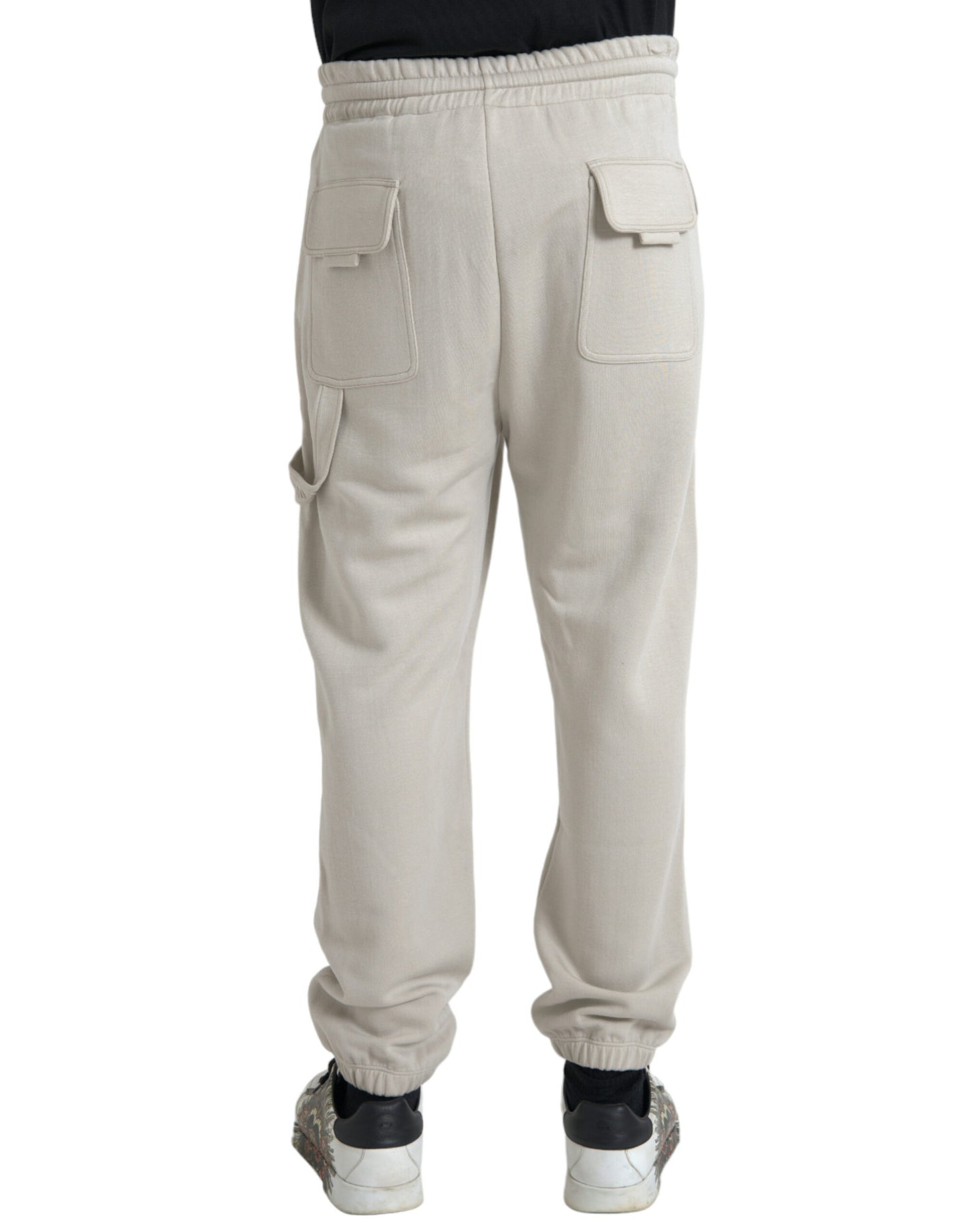 Pantaloni della tuta cargo jogger in viscosa bianco sporco Dolce & Gabbana