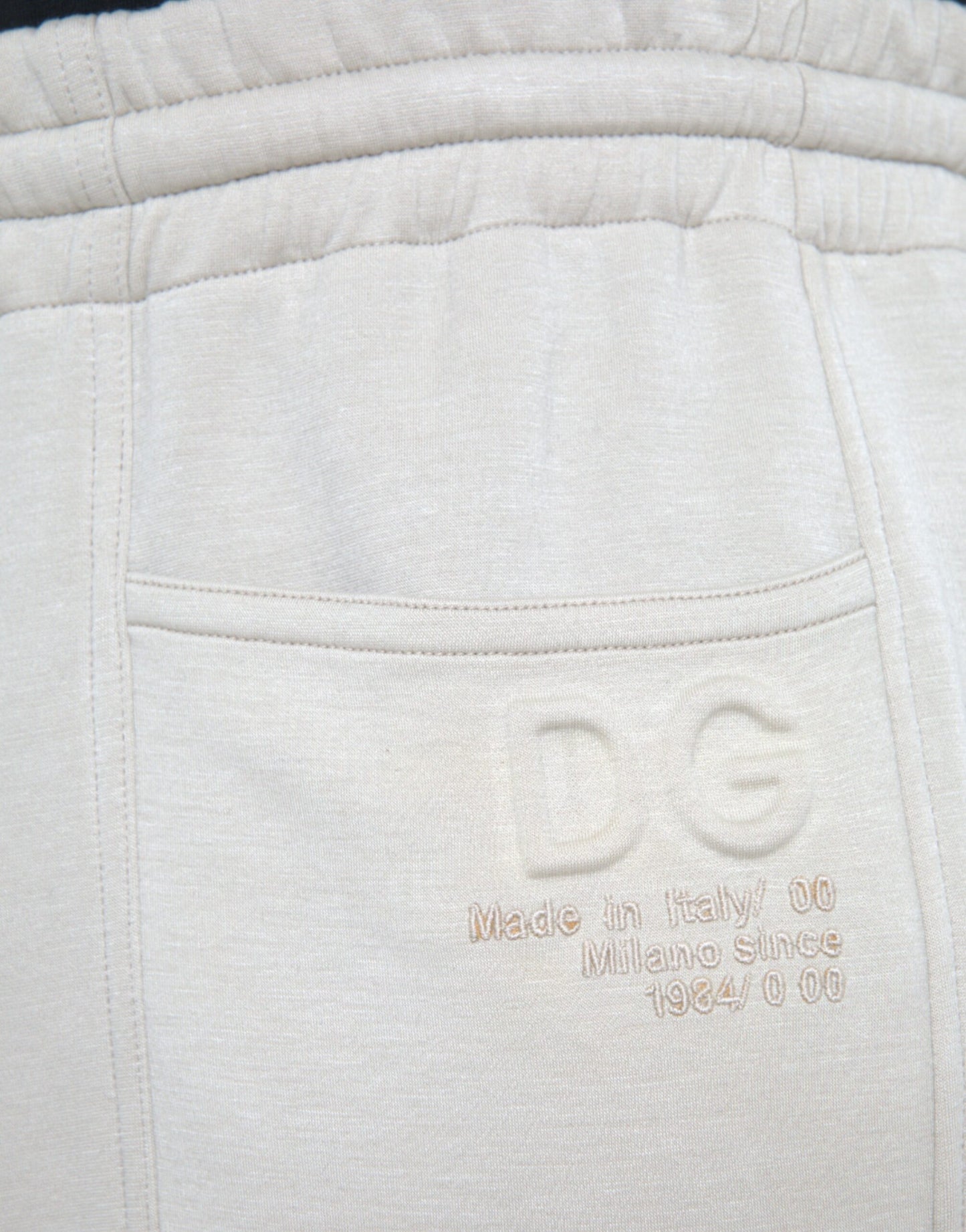 Pantaloni della tuta cargo jogger in viscosa bianco sporco Dolce & Gabbana