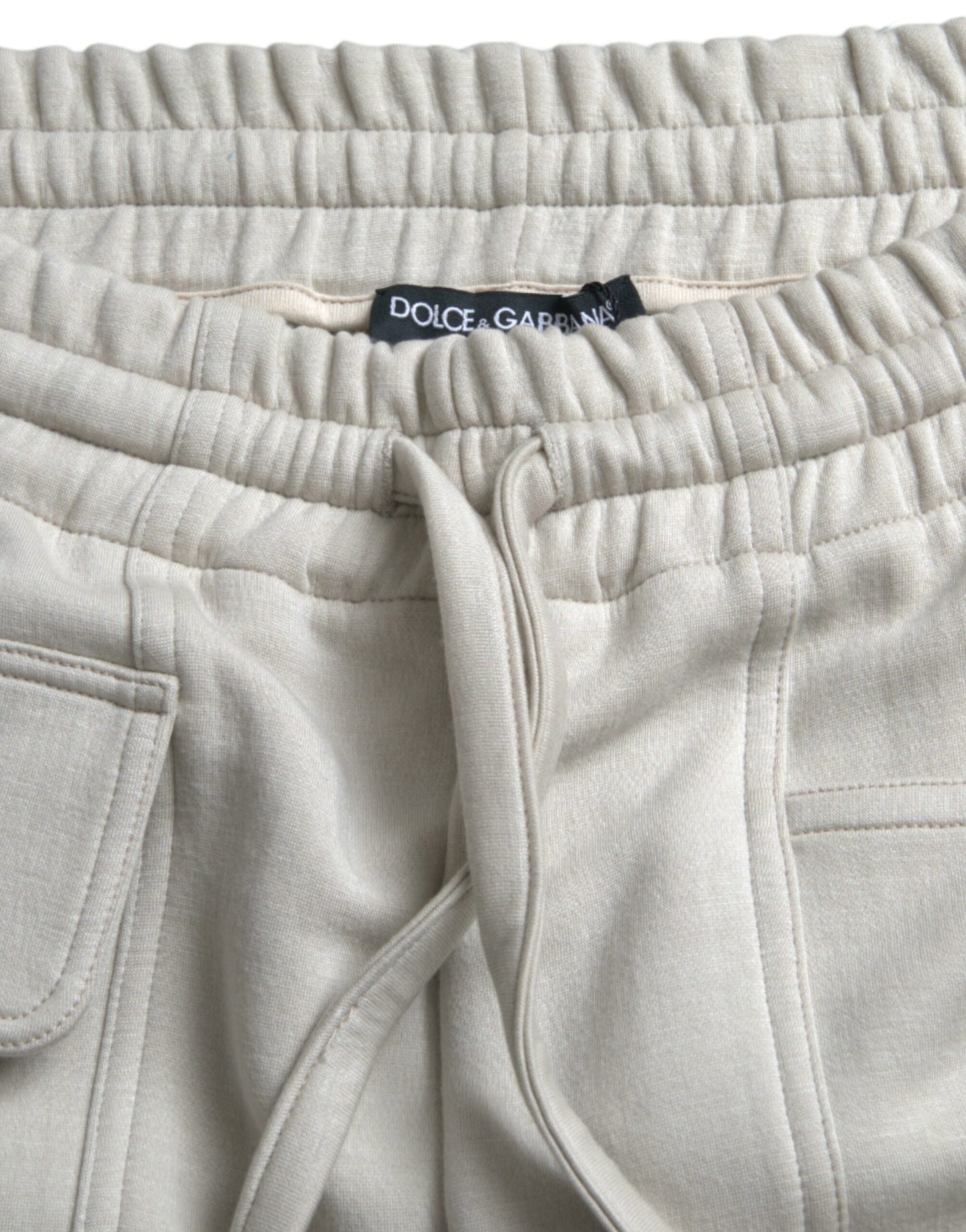 Pantaloni della tuta cargo jogger in viscosa bianco sporco Dolce & Gabbana