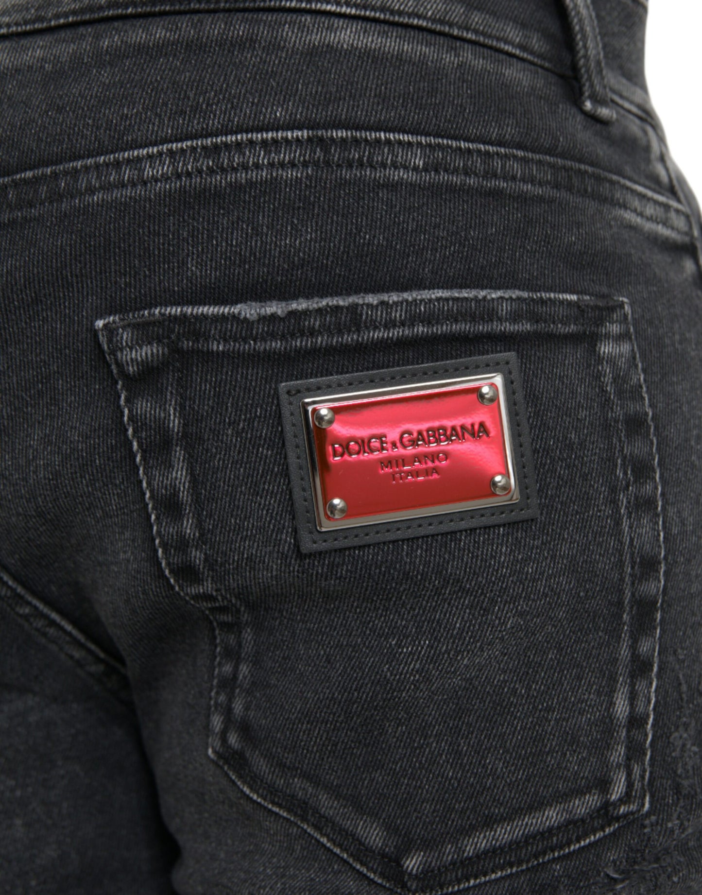 Jeans Dolce & Gabbana in denim skinny elasticizzato in cotone grigio
