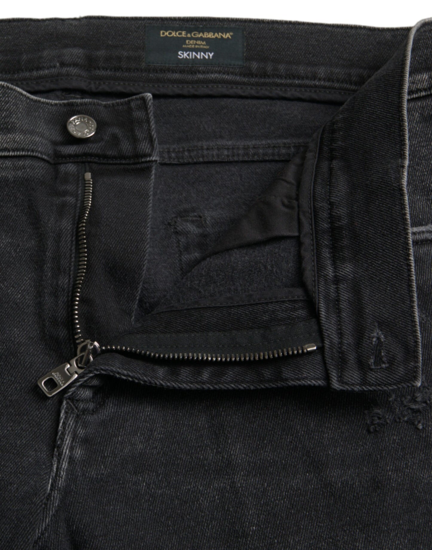 Jeans Dolce & Gabbana in denim skinny elasticizzato in cotone grigio