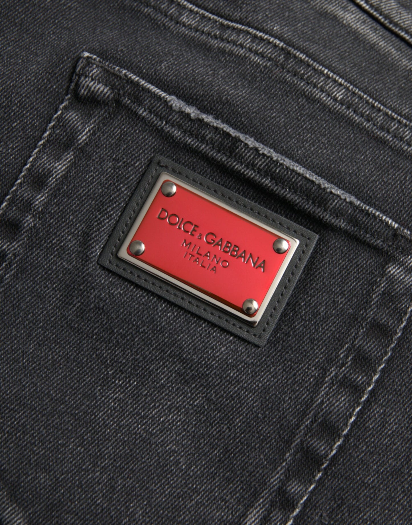 Jeans Dolce & Gabbana in denim skinny elasticizzato in cotone grigio