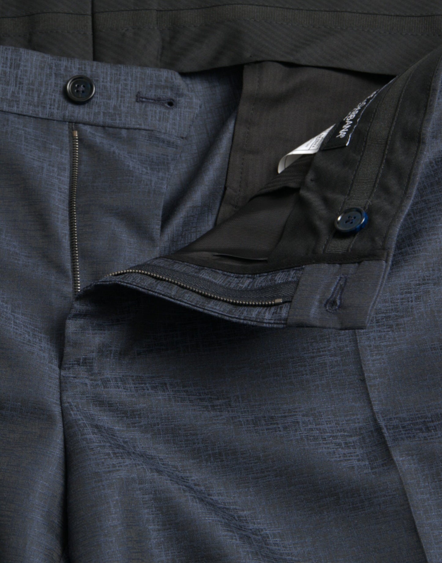 Pantaloni eleganti skinny da uomo in lana blu Dolce & Gabbana