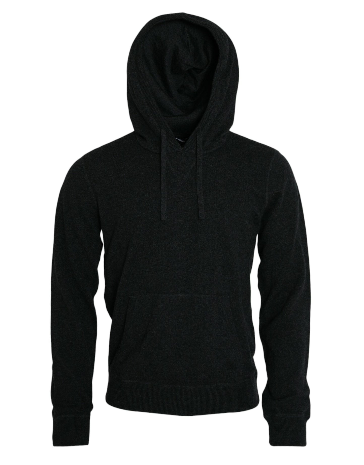Dolce & Gabbana Maglione pullover con cappuccio in cashmere grigio scuro