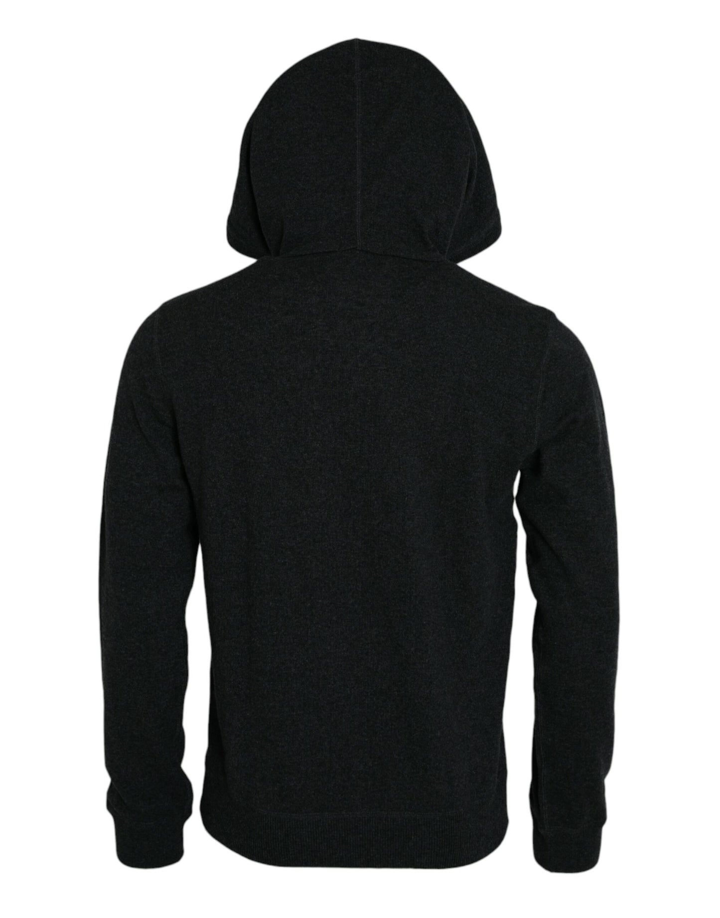 Dolce & Gabbana Maglione pullover con cappuccio in cashmere grigio scuro