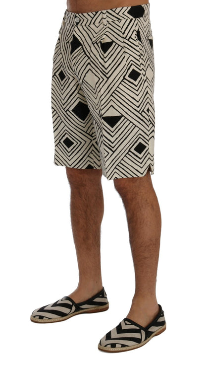 Dolce & Gabbana Chic Striped Casual Shorts - Hemp & Linen Blend - PER.FASHION