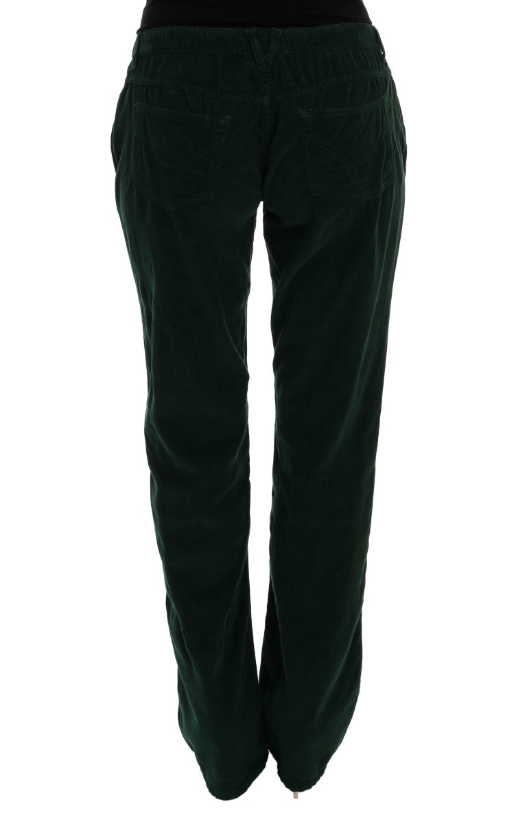 Pantaloni eleganti in misto cotone verde Dolce & Gabbana