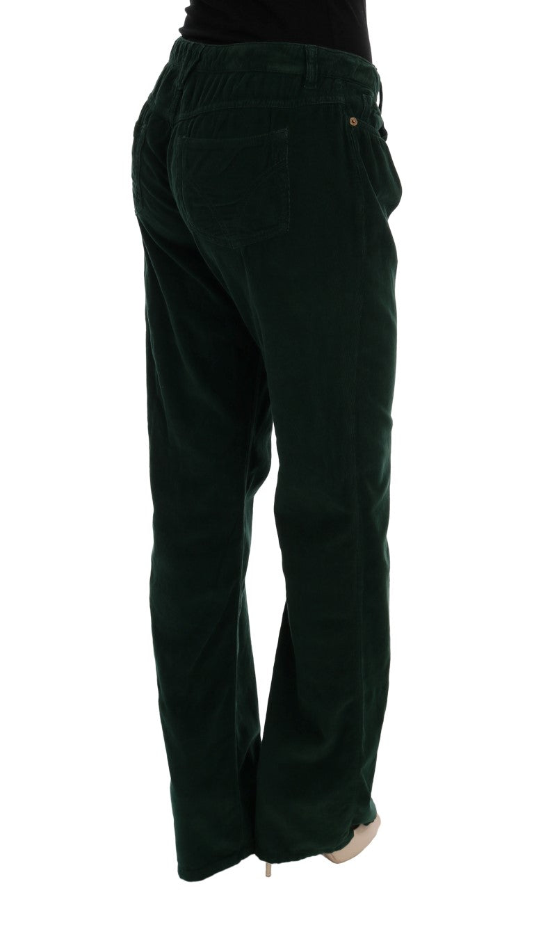 Pantaloni eleganti in misto cotone verde Dolce & Gabbana