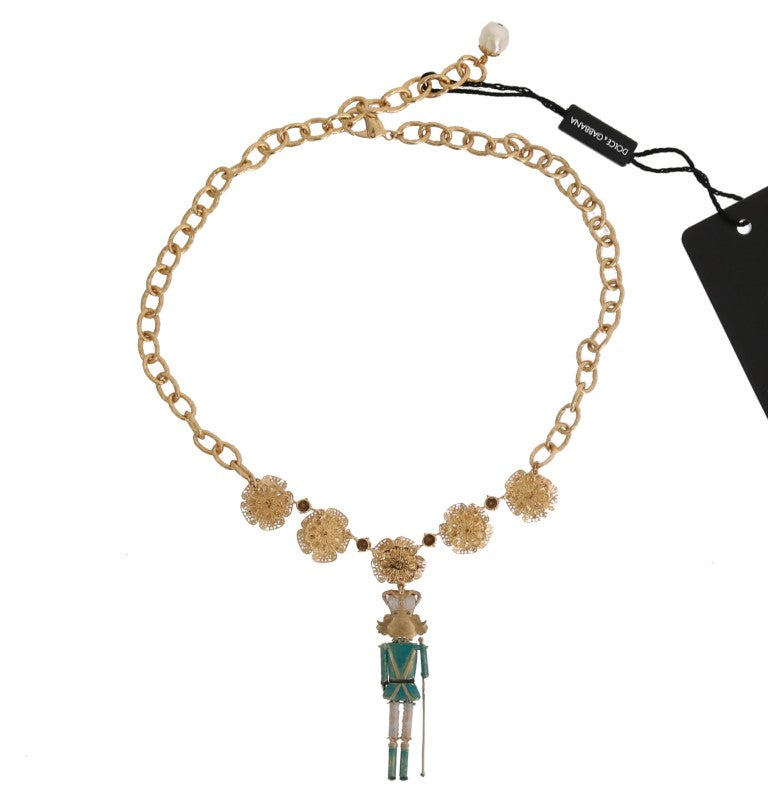 Dolce & Gabbana Elegante collana con cristalli dorati