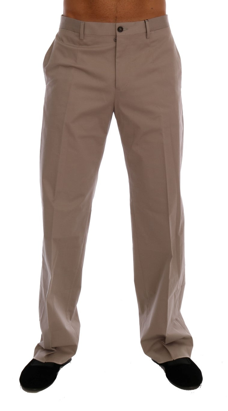Pantaloni casual chino beige chic Dolce & Gabbana