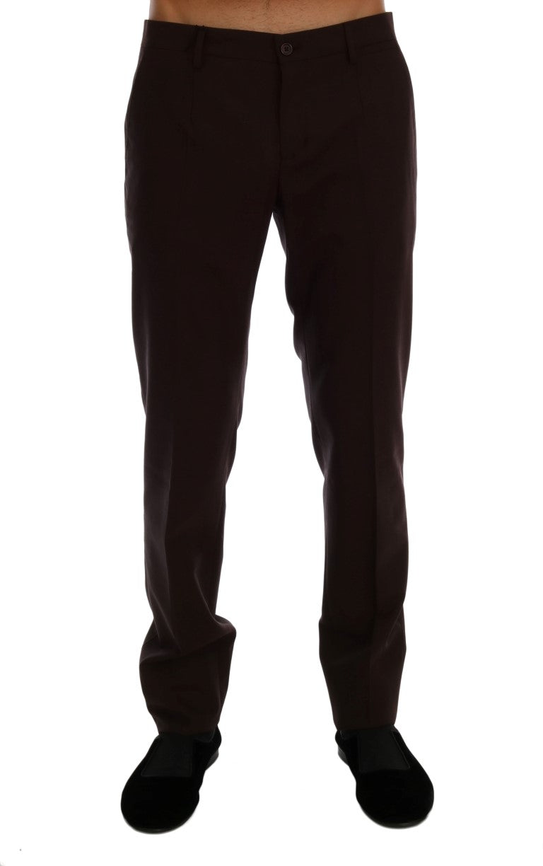 Pantaloni formali eleganti slim fit Dolce & Gabbana in viola