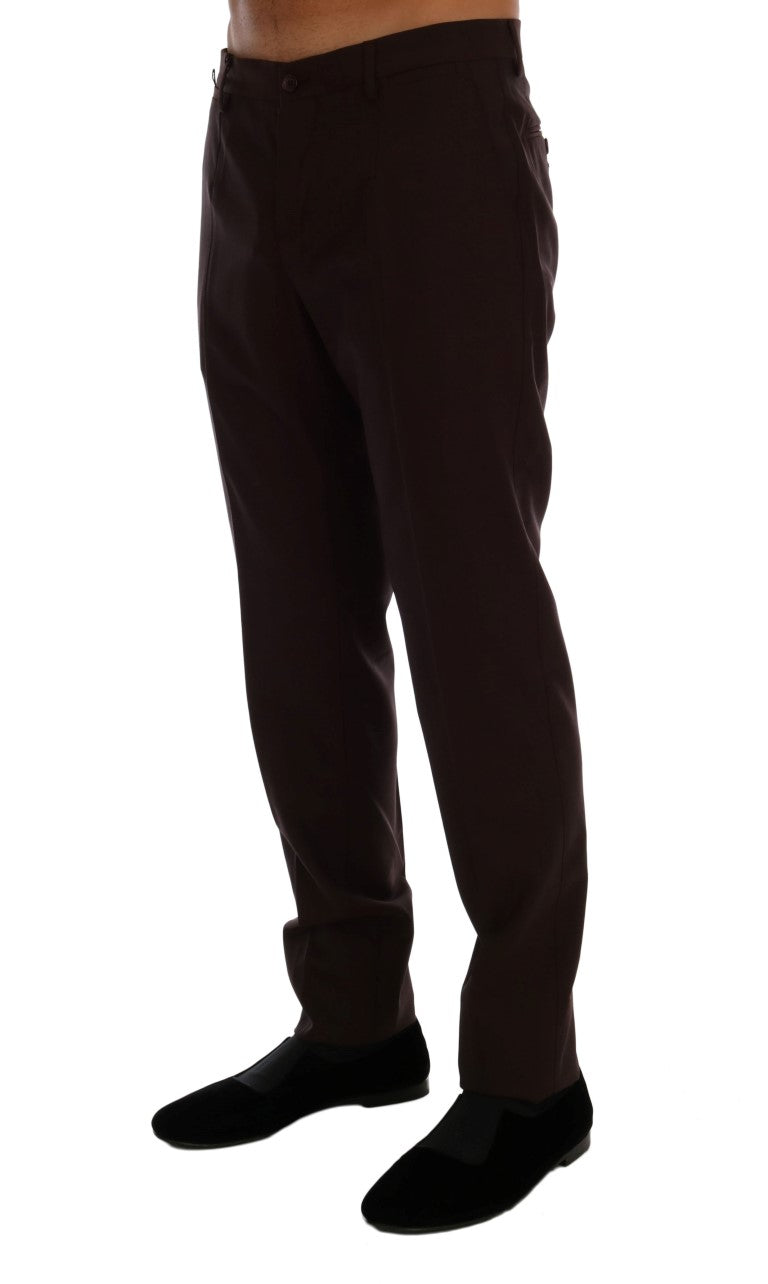 Pantaloni formali eleganti slim fit Dolce & Gabbana in viola