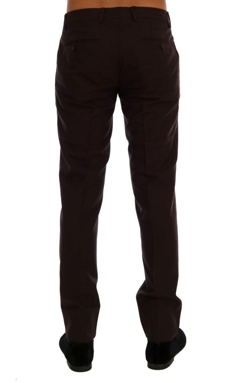 Pantaloni formali eleganti slim fit Dolce & Gabbana in viola