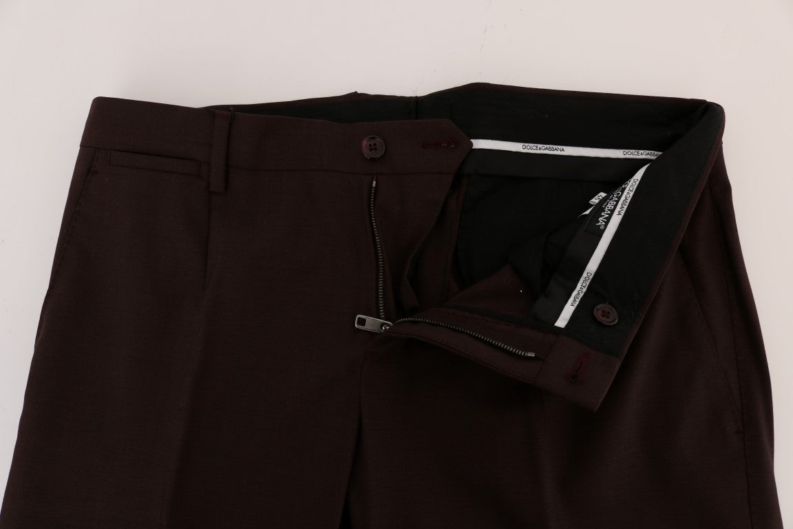 Pantaloni formali eleganti slim fit Dolce & Gabbana in viola