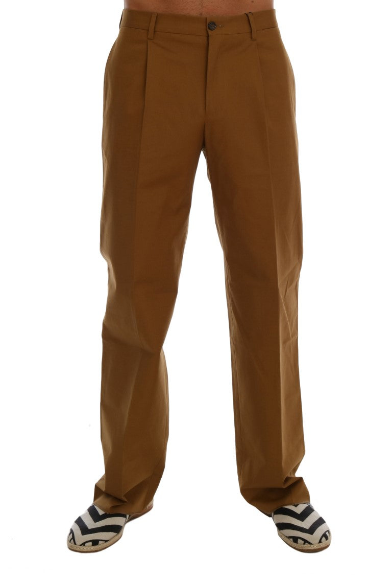 Pantaloni formali eleganti marroni da uomo di Dolce & Gabbana