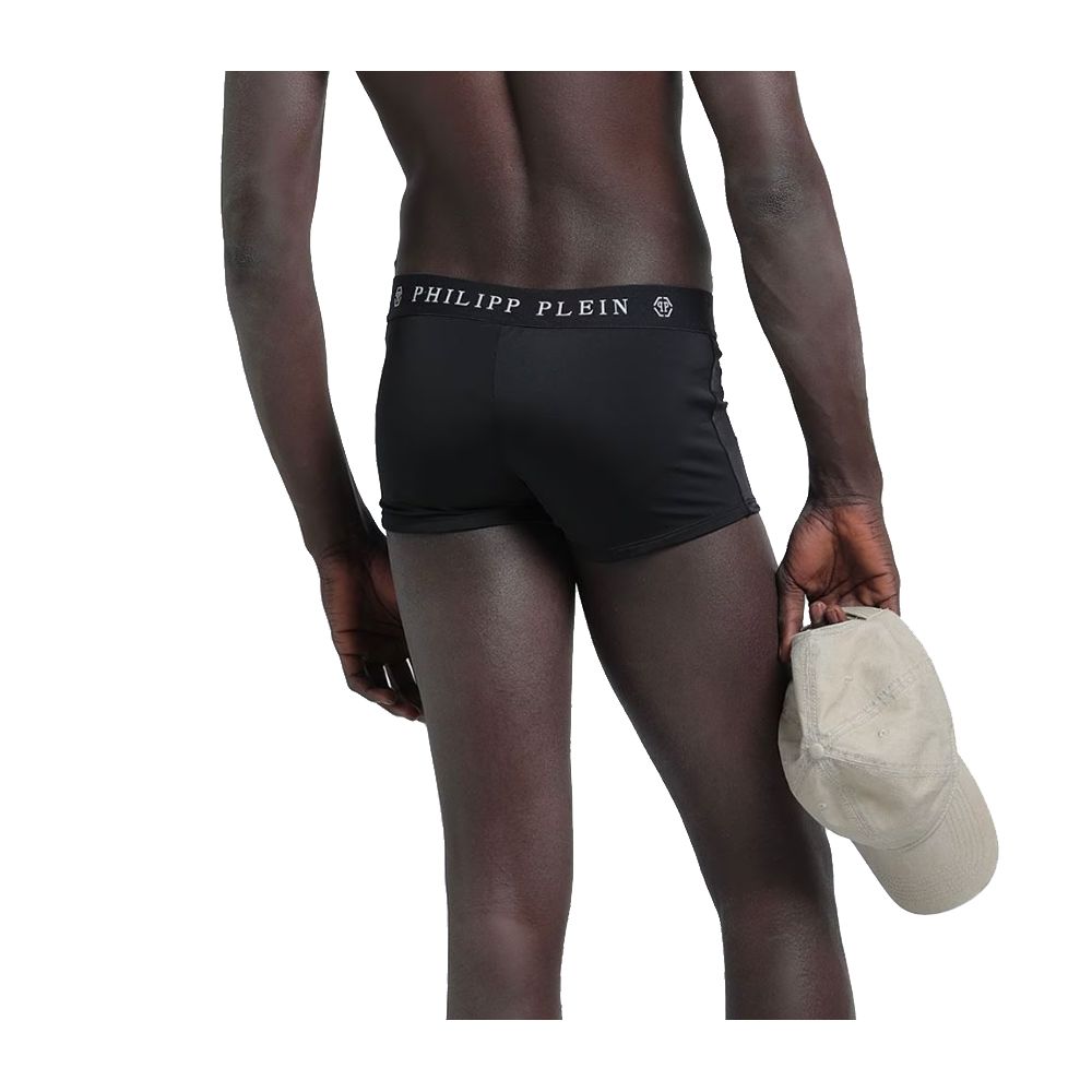 Boxer da bagno da uomo di design nero elegante Philipp Plein