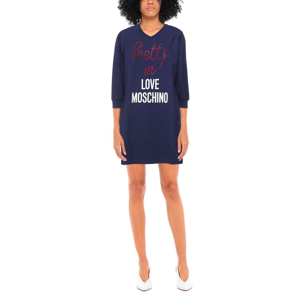 Abito da donna in cotone blu Love Moschino