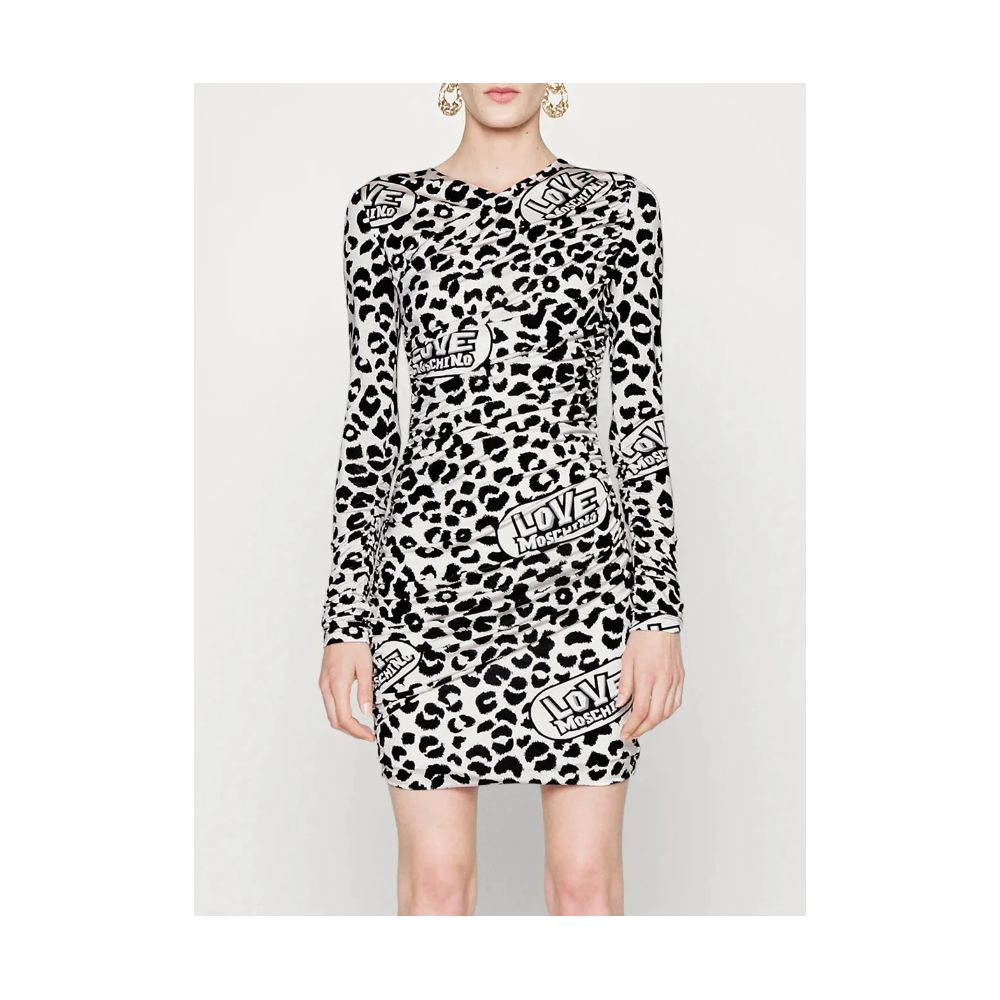Abito da donna in viscosa bianca Love Moschino