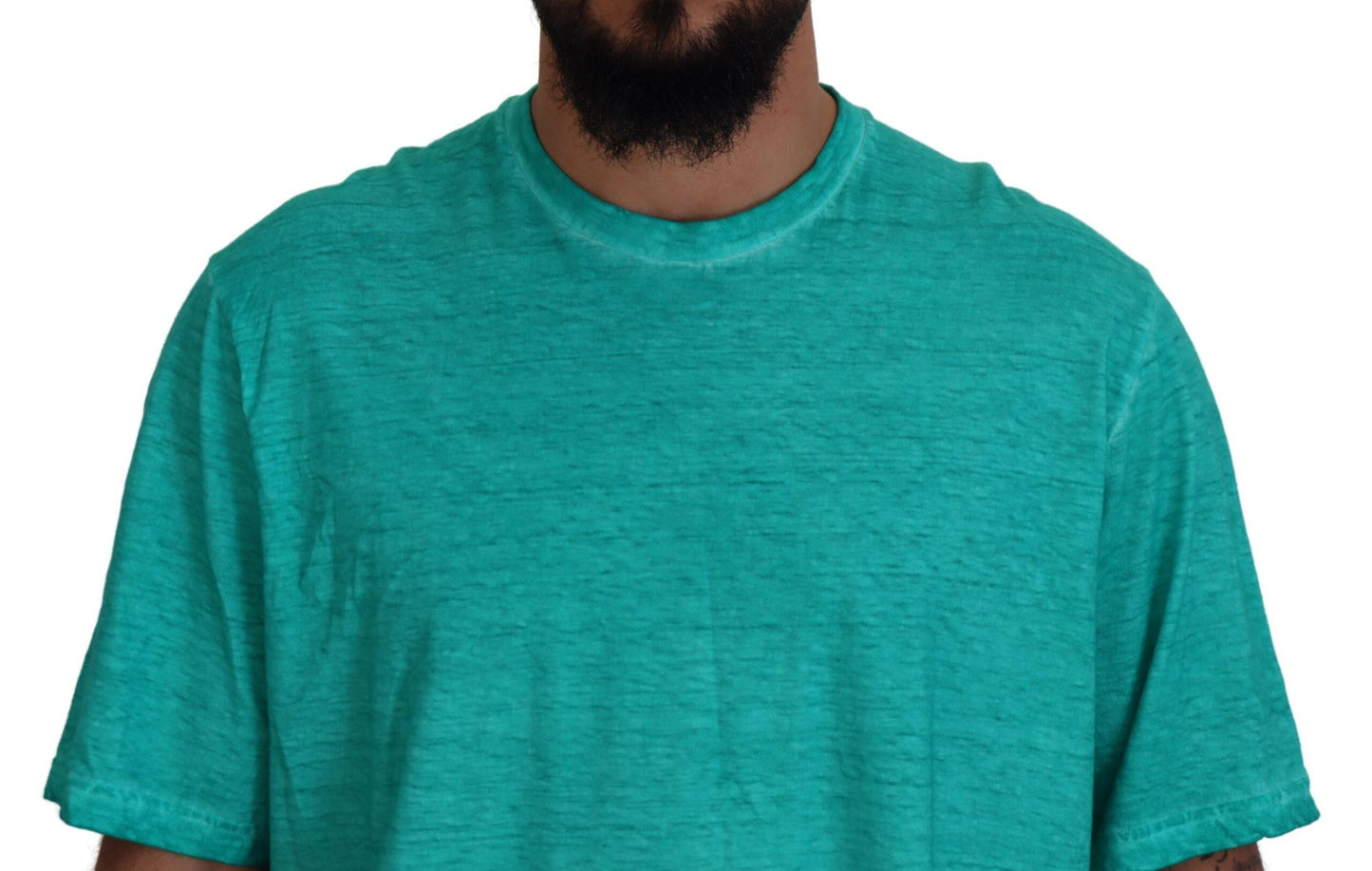 T-shirt a maniche corte in cotone e lino verde chiaro Dsquared²
