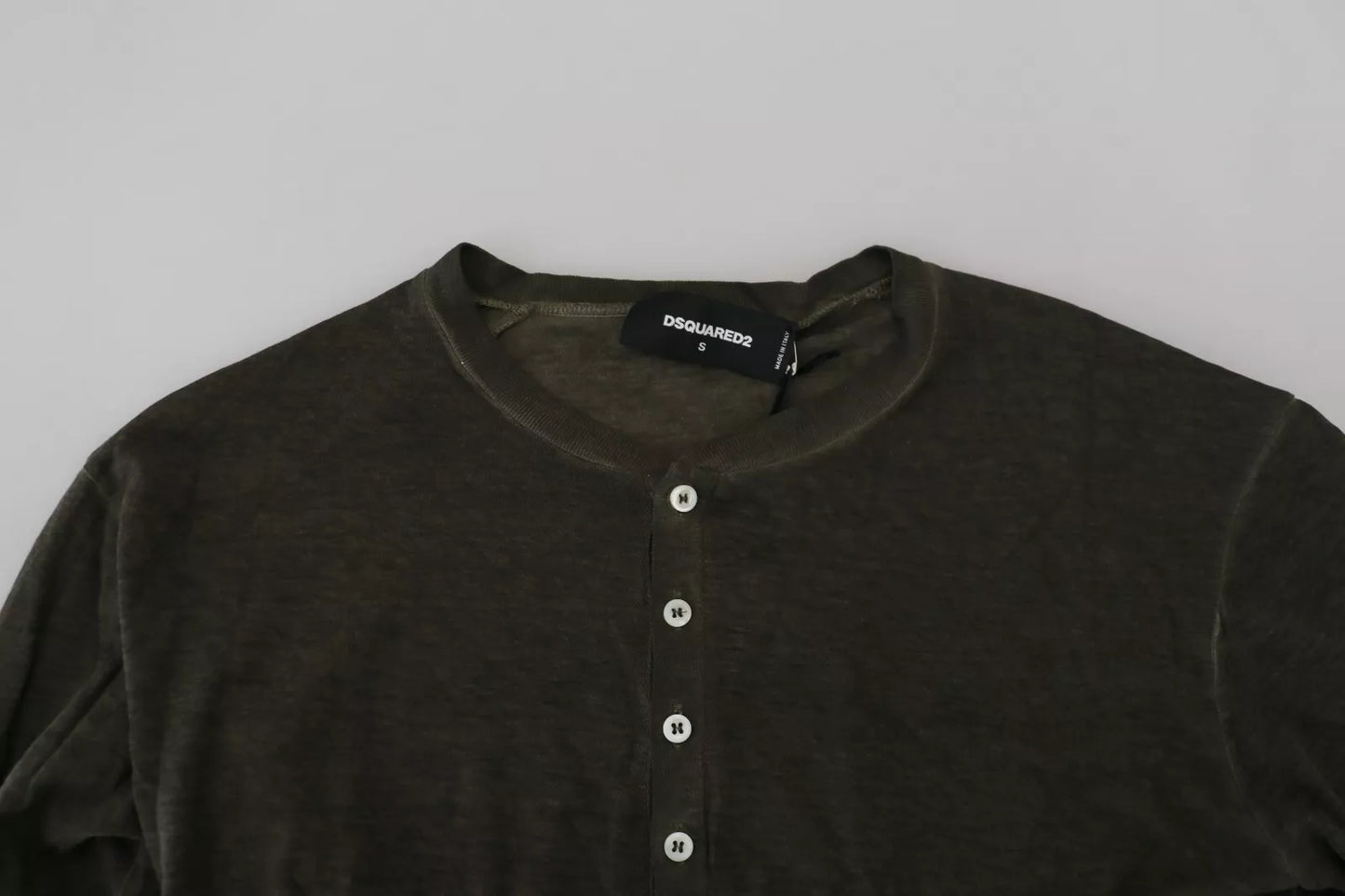 Maglione pullover a maniche lunghe in cotone e lino grigio Dsquared²