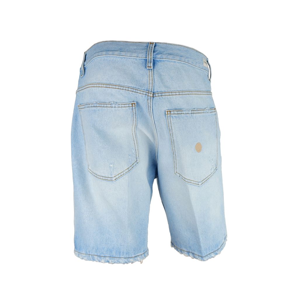 Don The Fuller Light Blue Cotton Men Bermuda Short