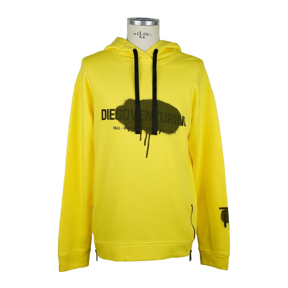 Diego Venturino Yellow Cotton Men Sweatshirt