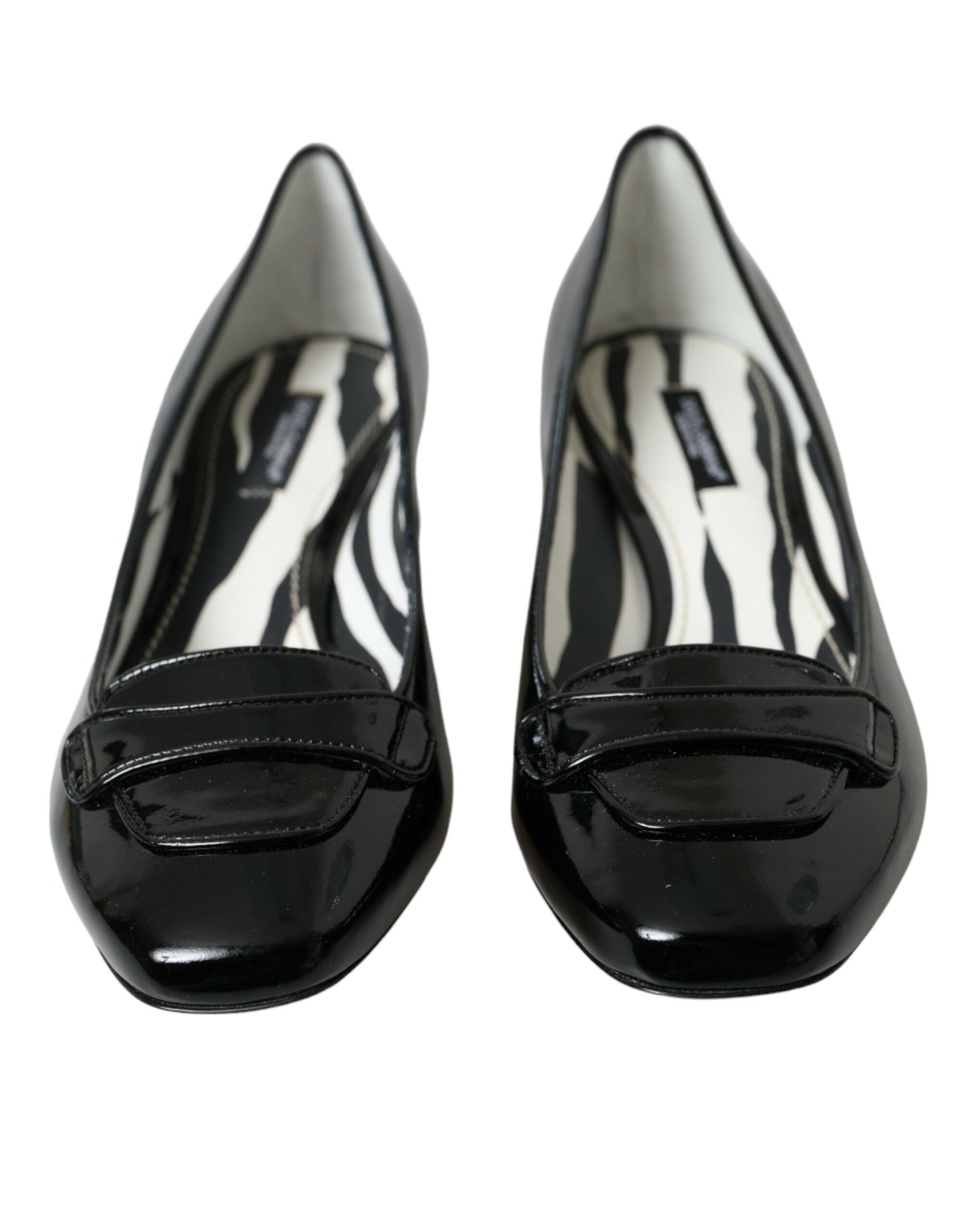 Scarpe con tacco a blocco in vernice nera Dolce & Gabbana