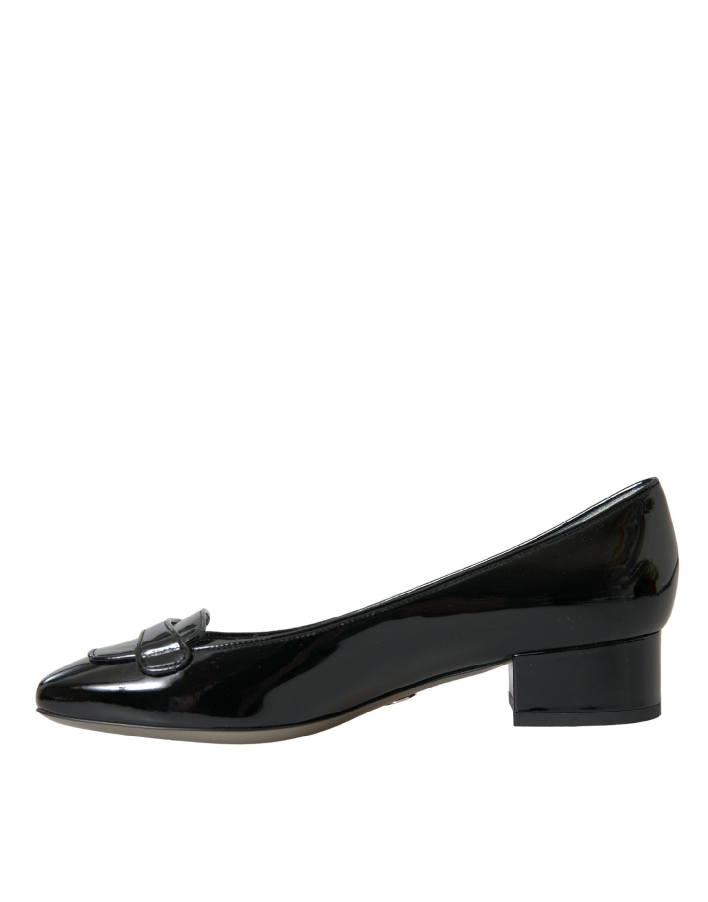 Scarpe con tacco a blocco in vernice nera Dolce & Gabbana