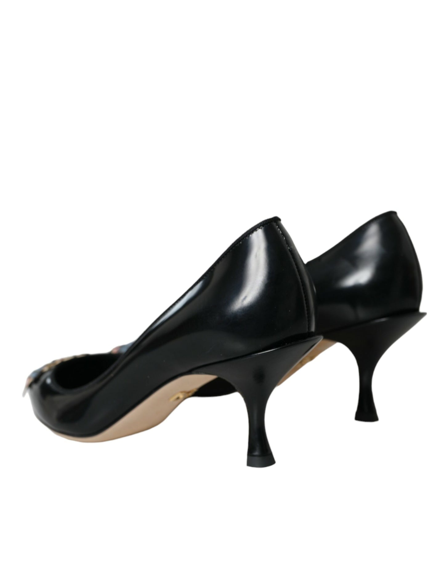 Scarpe con tacco a spillo Dolce & Gabbana in pelle nera BOOM Patch