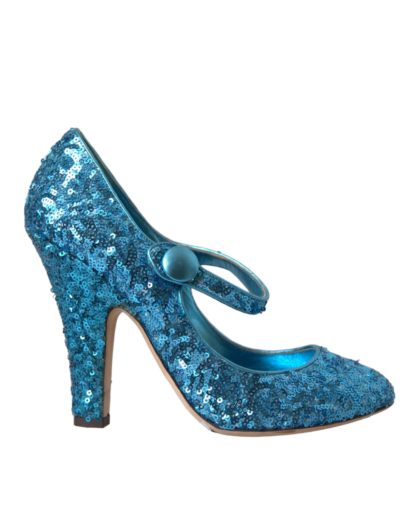 Scarpe con tacco alto Mary Jane con paillettes blu Dolce & Gabbana