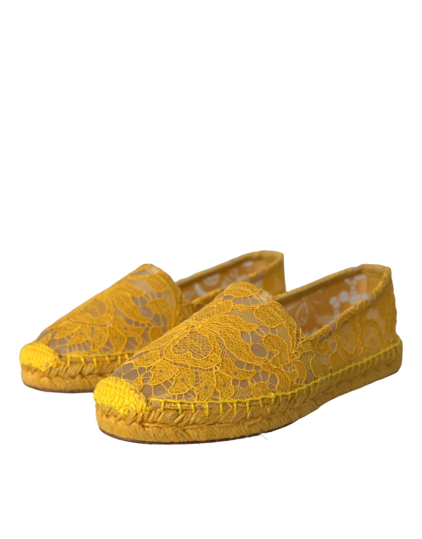 Dolce & Gabbana Mocassini Espadrillas Taormina Lace Gialli Scarpe Basse