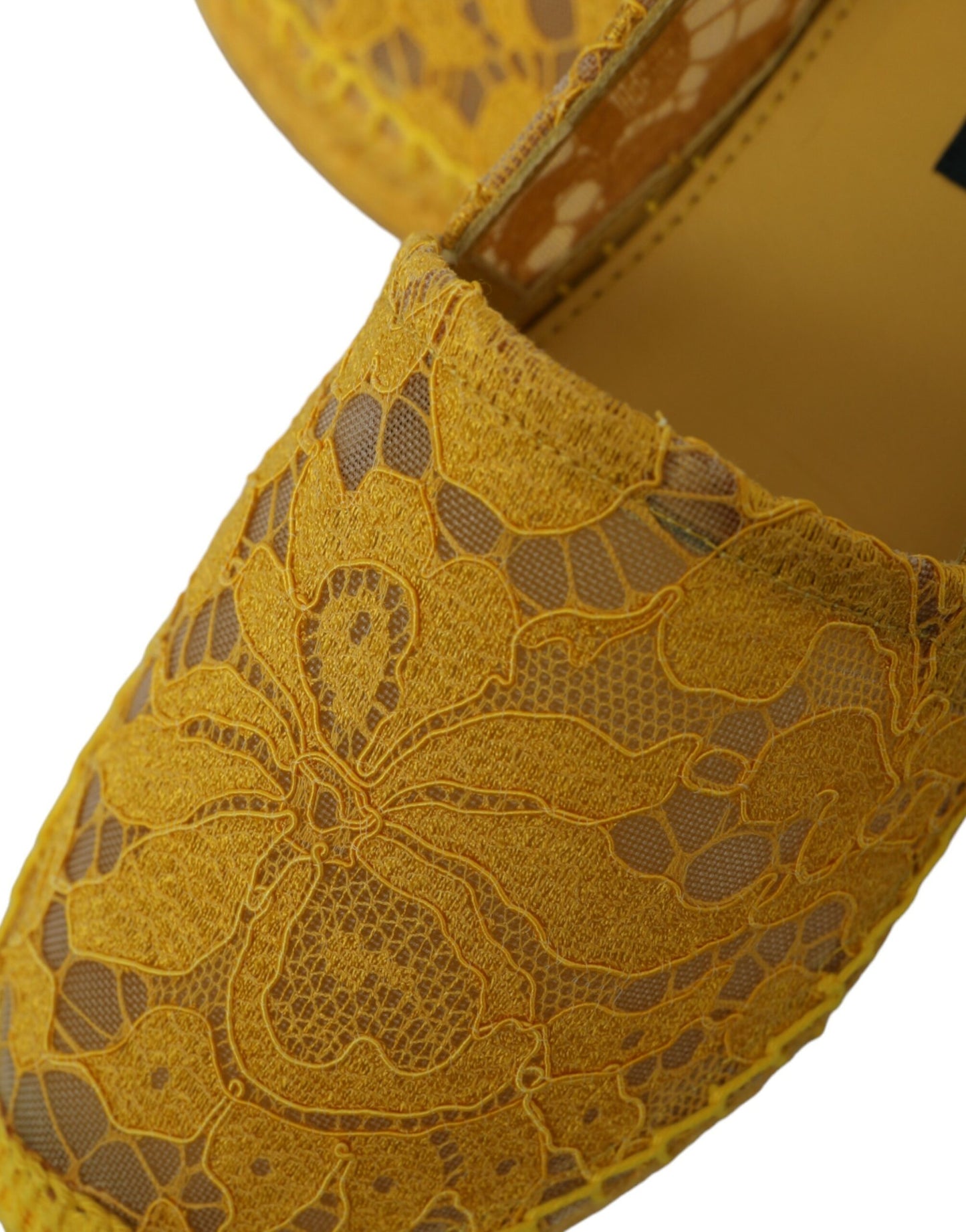 Dolce & Gabbana Mocassini Espadrillas Taormina Lace Gialli Scarpe Basse