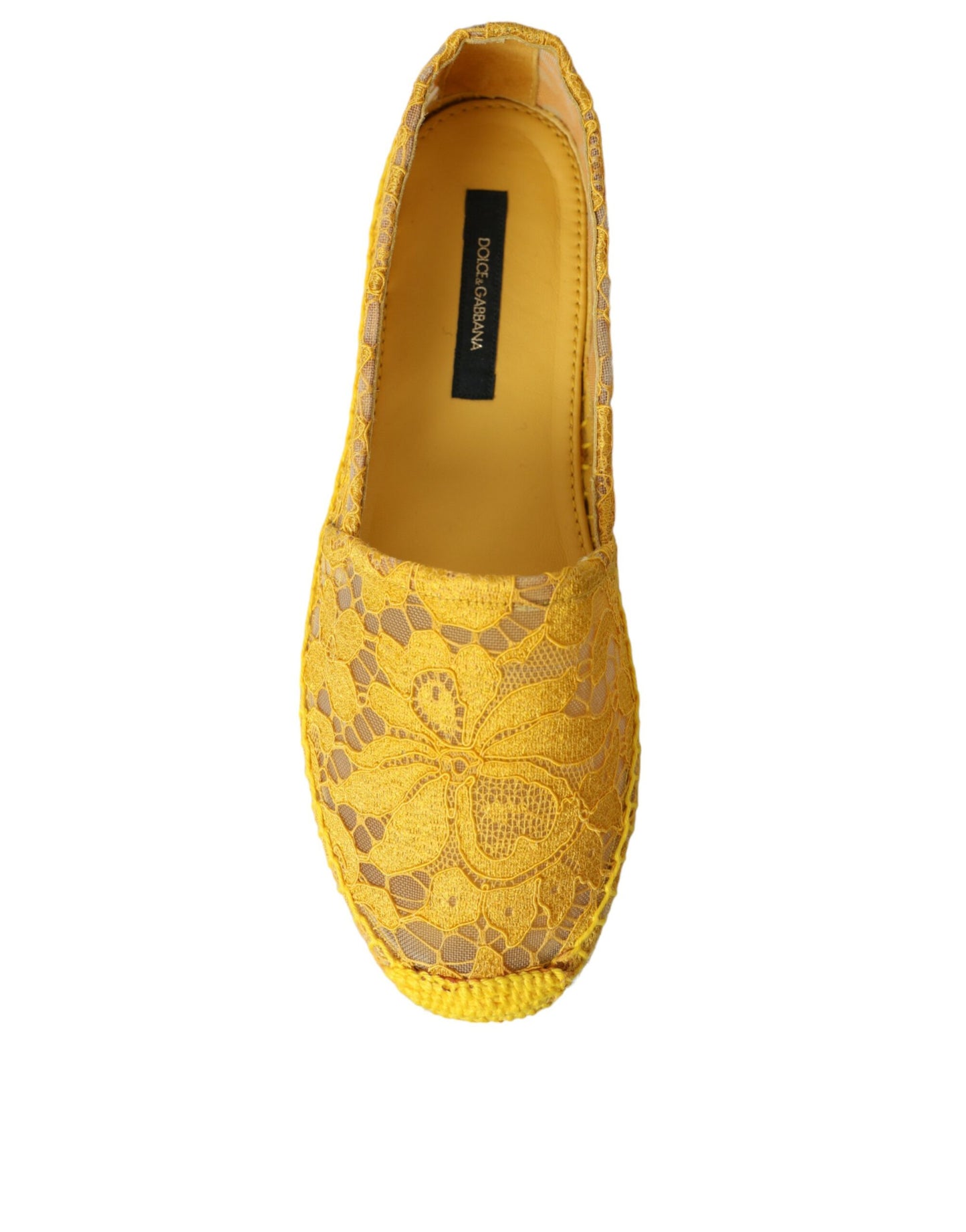Dolce & Gabbana Mocassini Espadrillas Taormina Lace Gialli Scarpe Basse