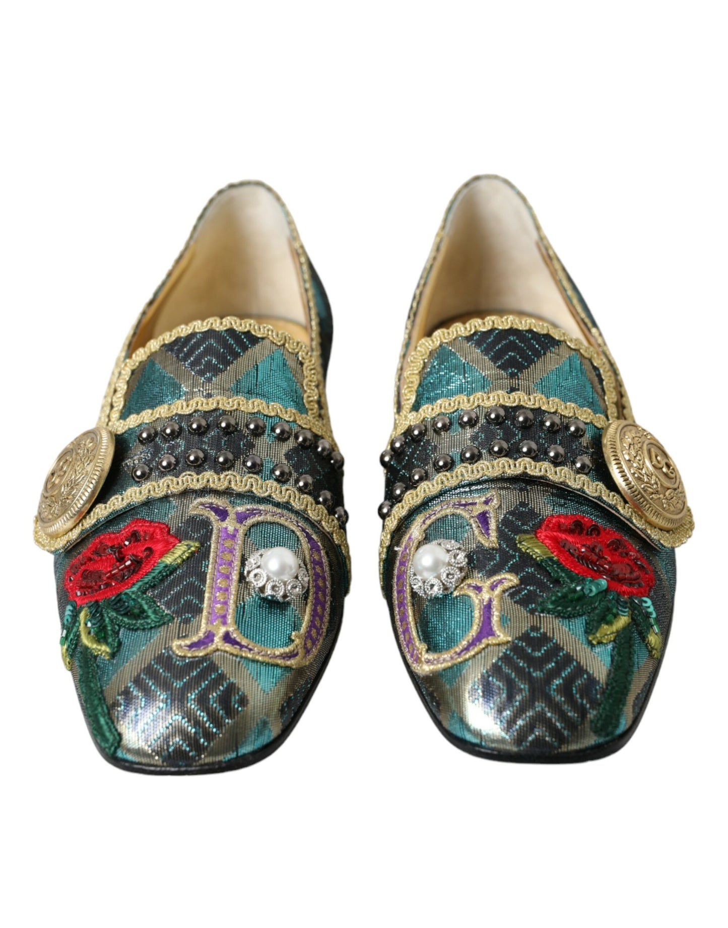 Dolce & Gabbana Mocassini con decorazioni jacquard multicolor
