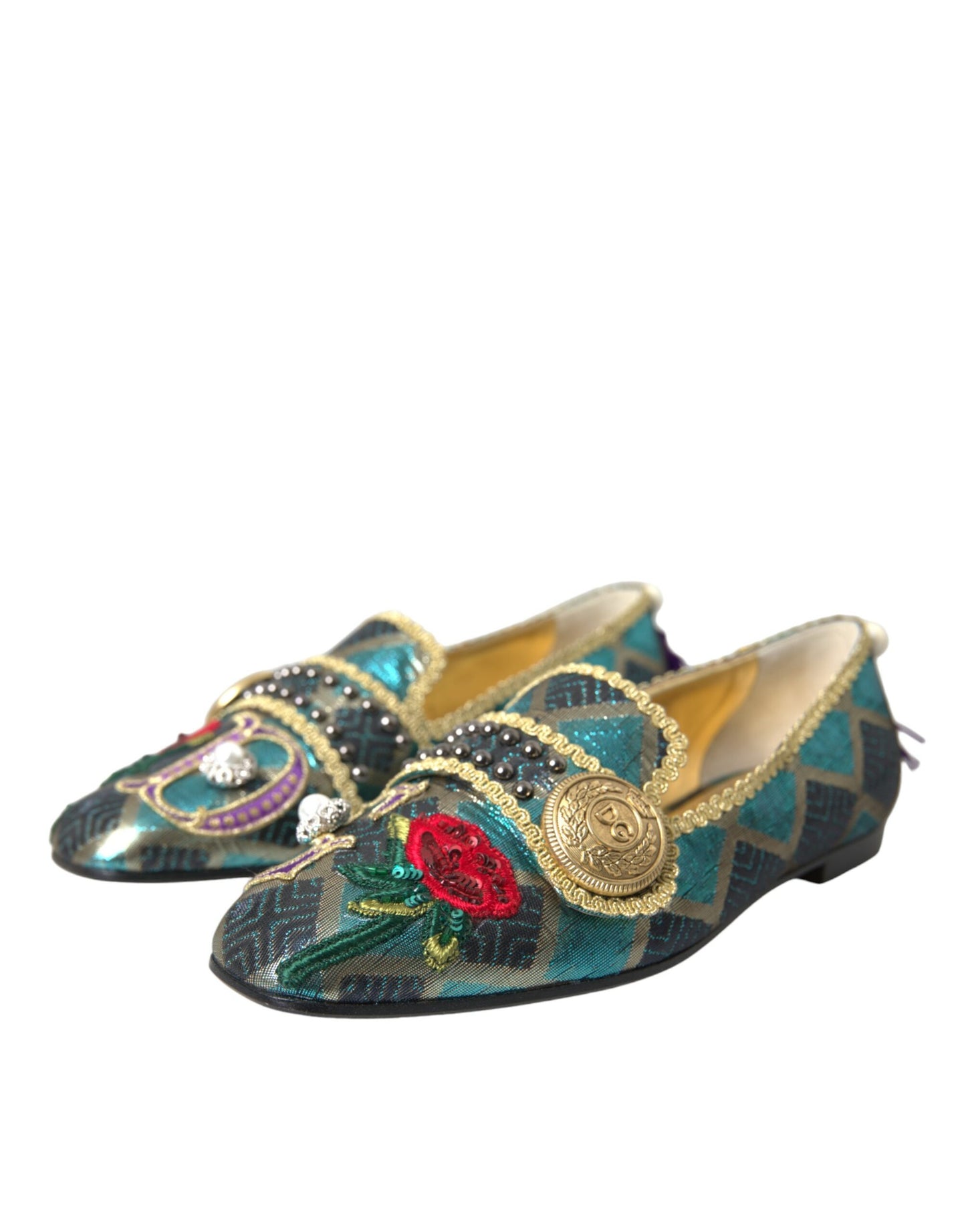 Dolce & Gabbana Mocassini con decorazioni jacquard multicolor