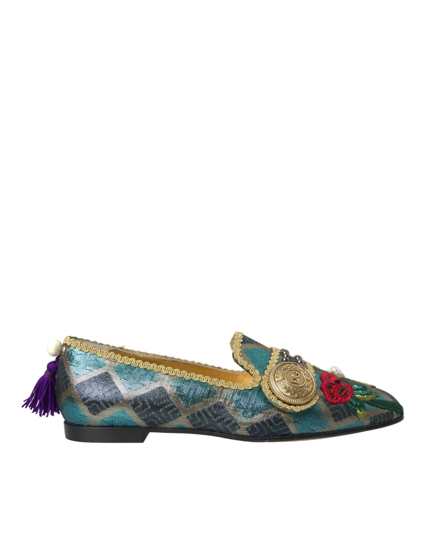 Dolce & Gabbana Mocassini con decorazioni jacquard multicolor