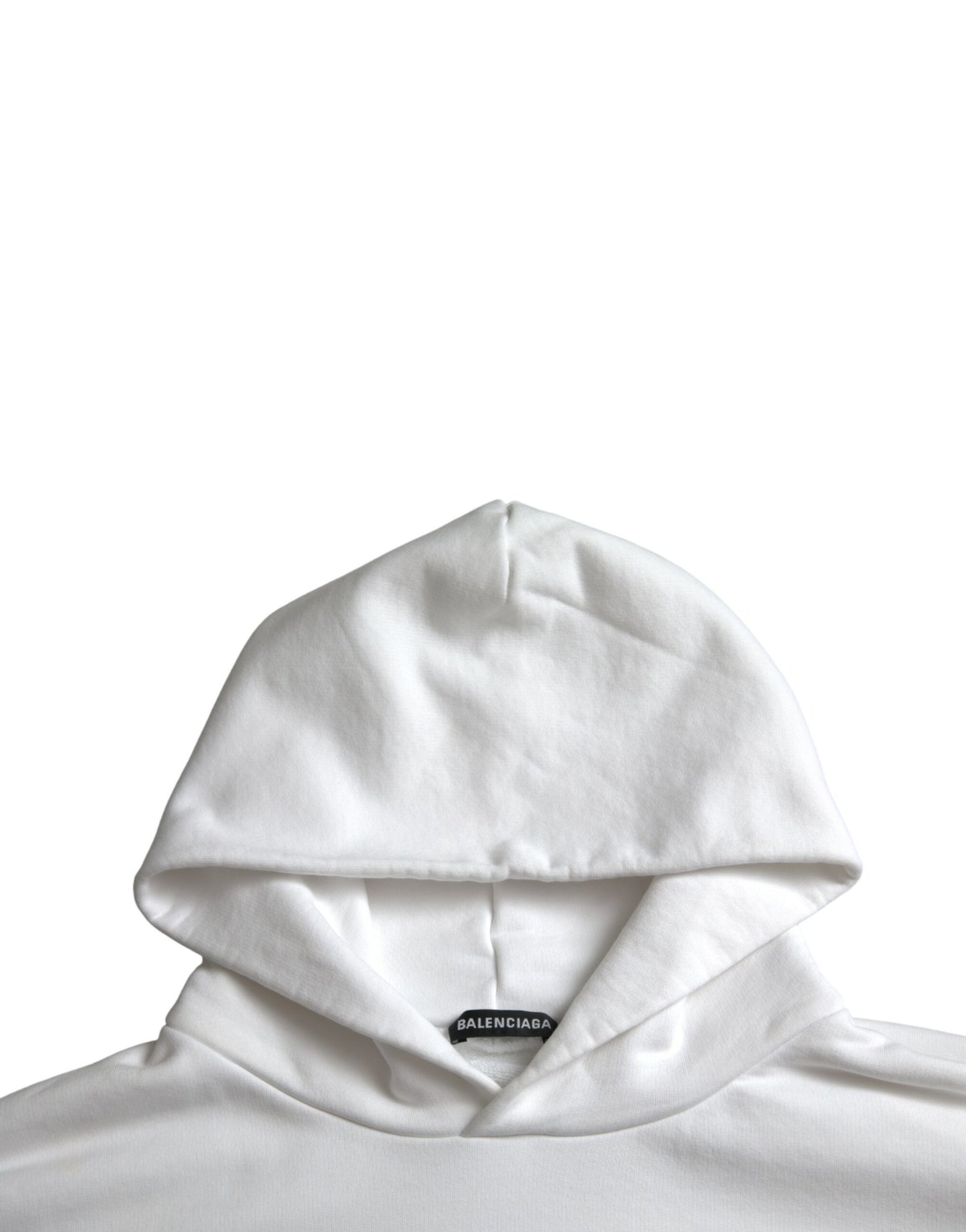 Felpa con cappuccio e logo in cotone bianco Balenciaga