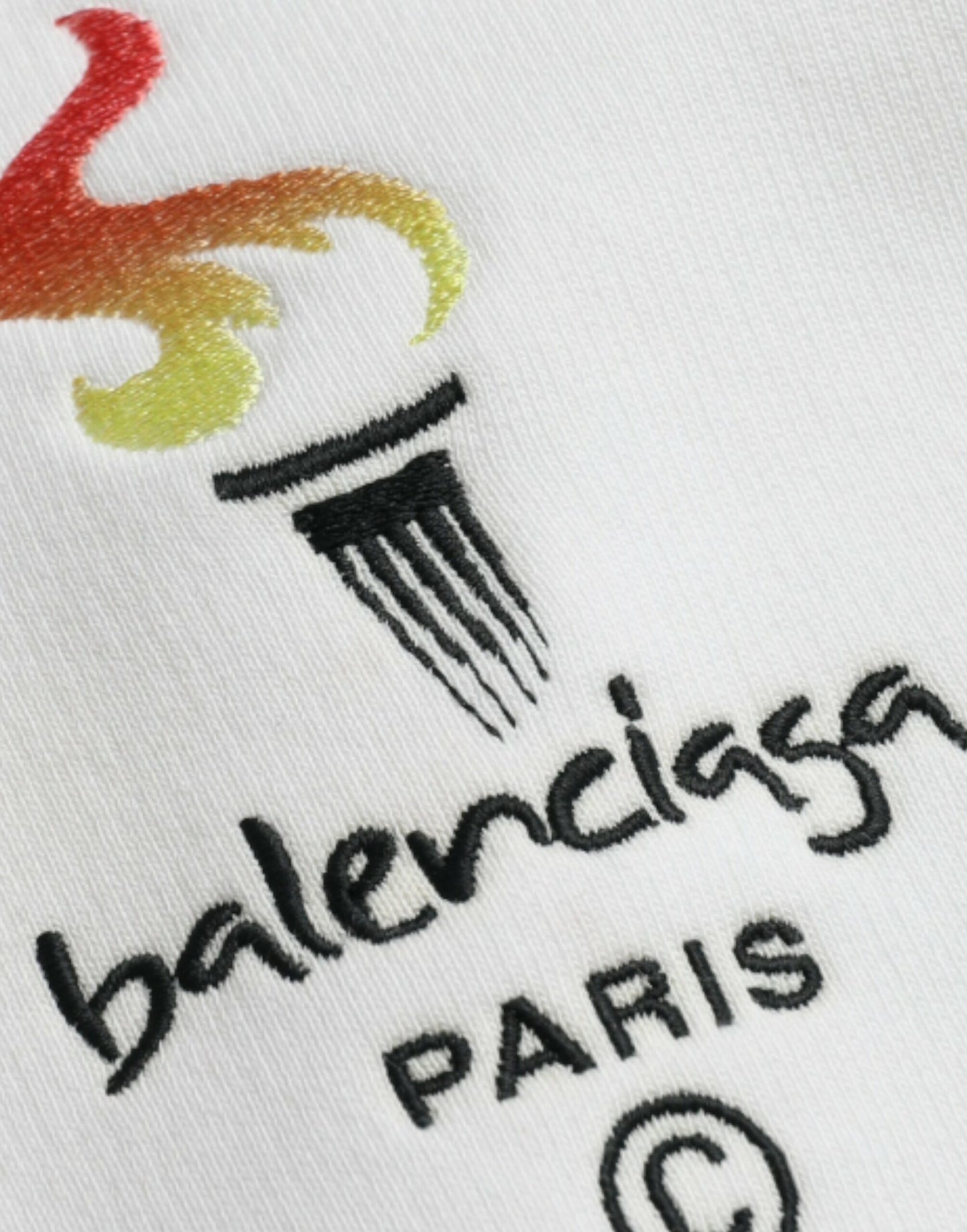 Felpa con cappuccio e logo in cotone bianco Balenciaga