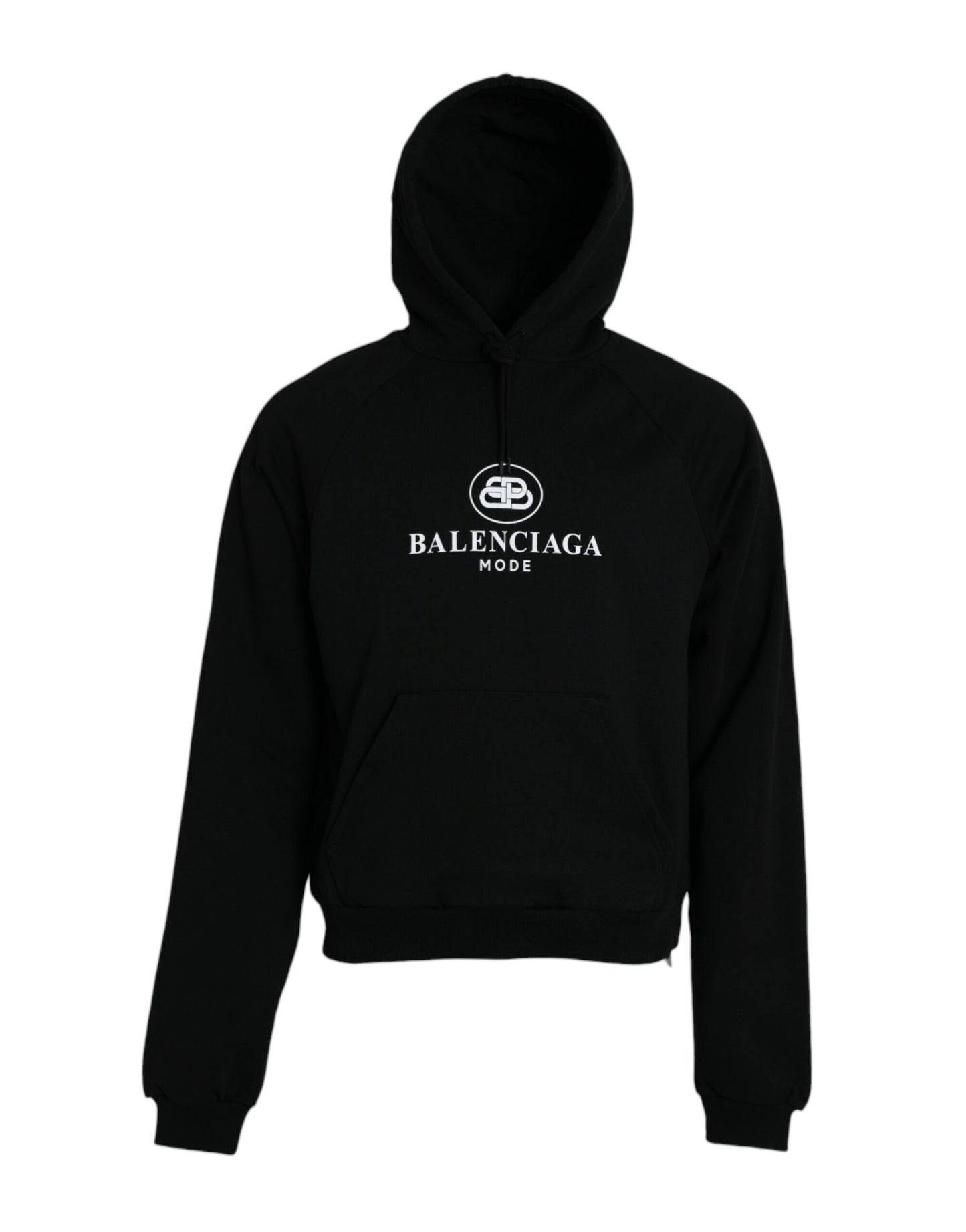 Felpa con cappuccio e logo Balenciaga in cotone nero