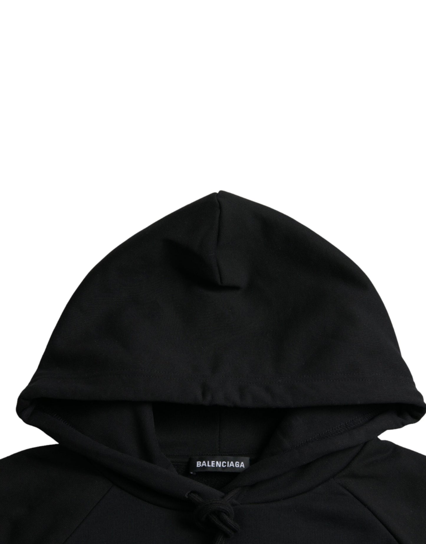 Felpa con cappuccio e logo Balenciaga in cotone nero