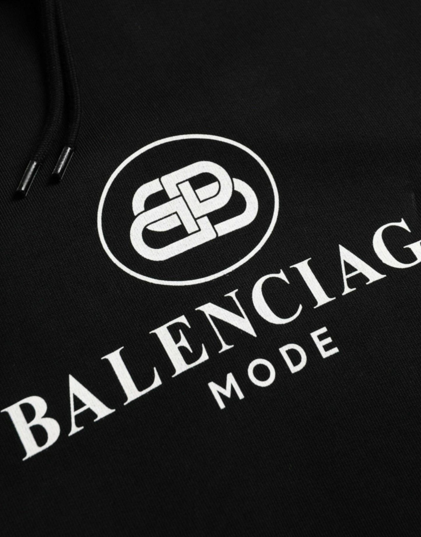 Felpa con cappuccio e logo Balenciaga in cotone nero