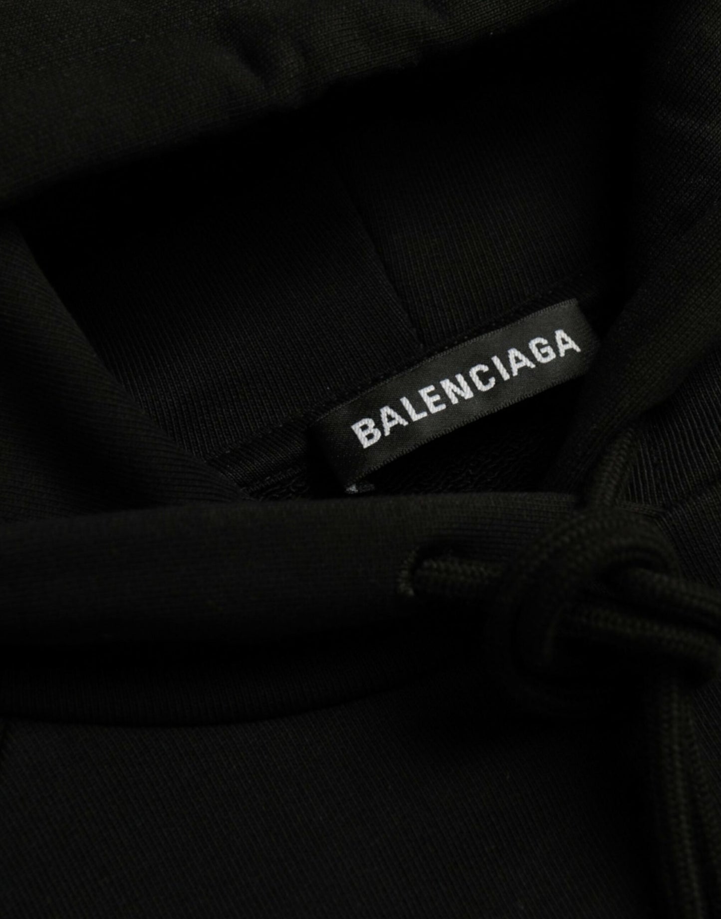 Felpa con cappuccio e logo Balenciaga in cotone nero